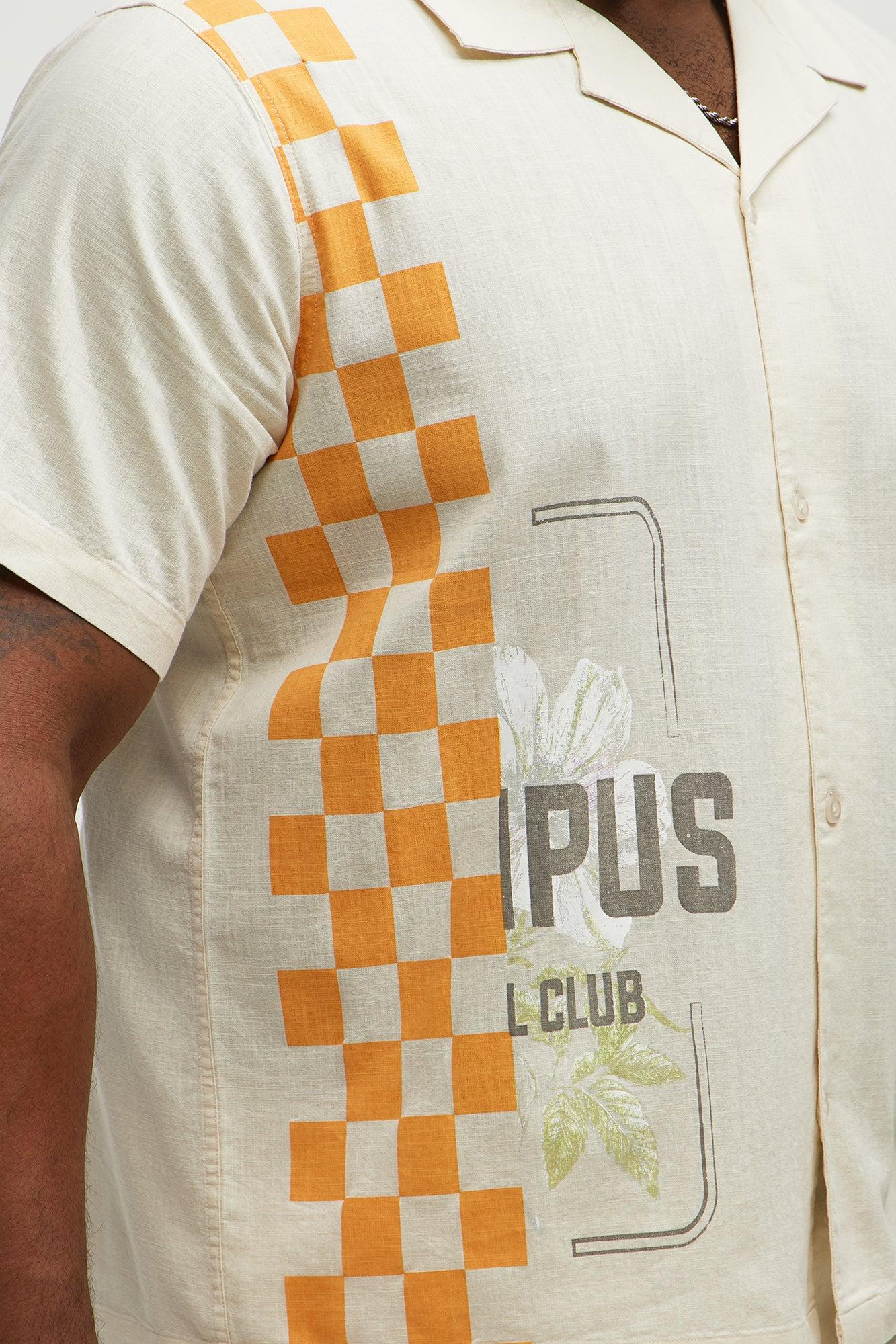 Groves Short Sleeve Button Up Shirt - Cream Male Product Image