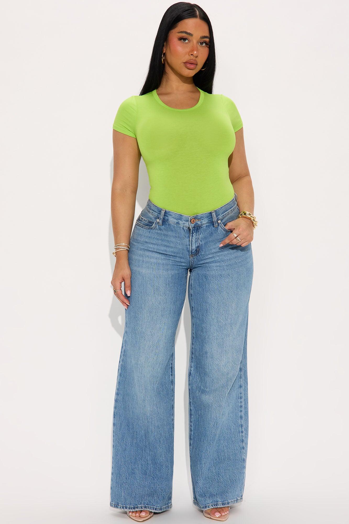 Avianna Short Sleeve Bodysuit - Lime Product Image