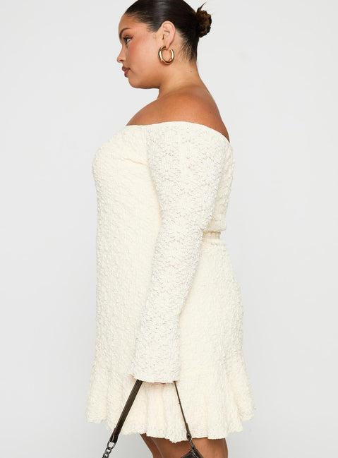 Vancesca Strapless Mini Dress Cream Curve Product Image