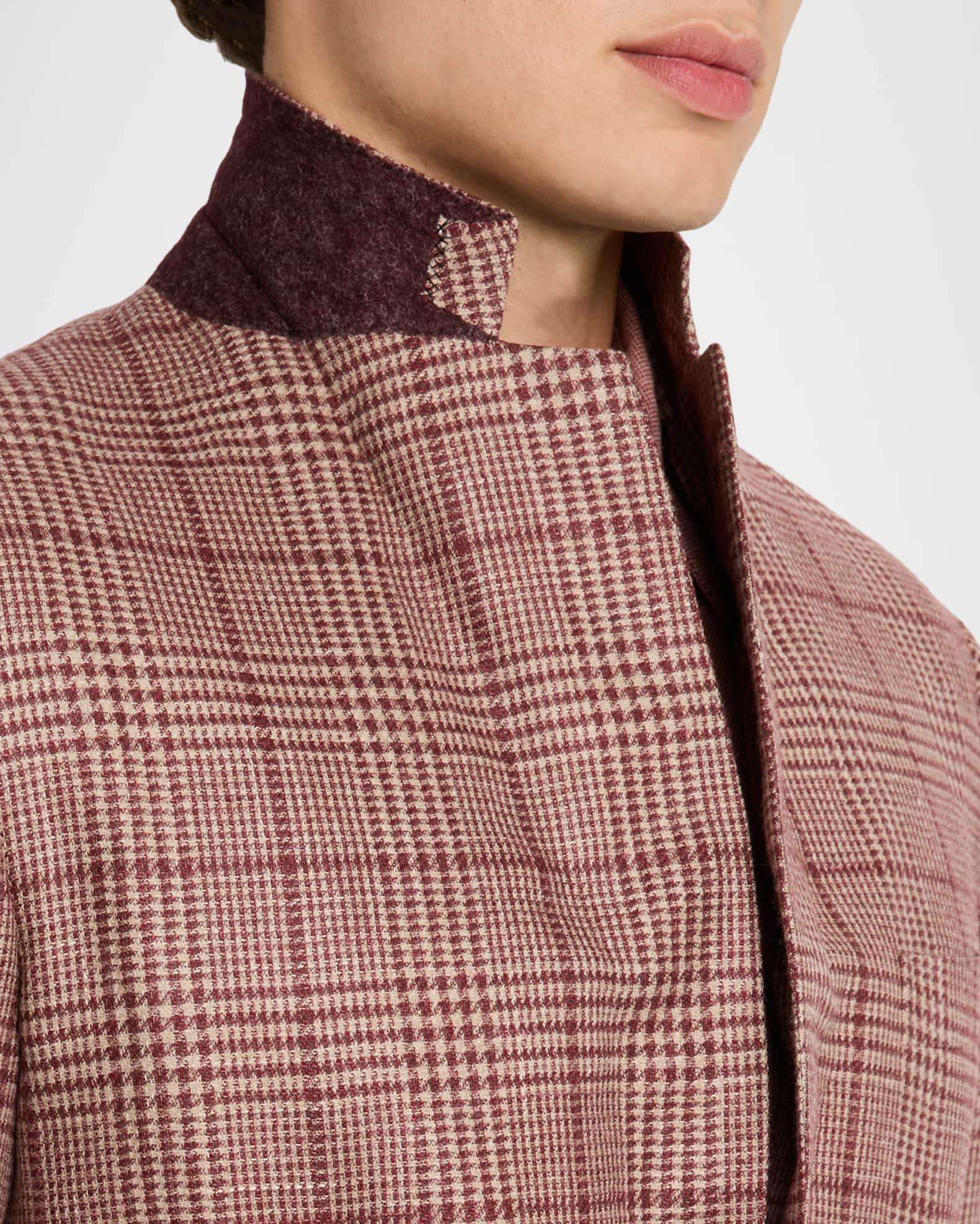 Men's Cashmere Blend Rust Plaid Sport Coat Product Image