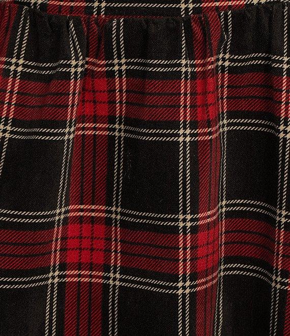 Copper Key Plaid Square Neck Puff Sleeve Dress Product Image