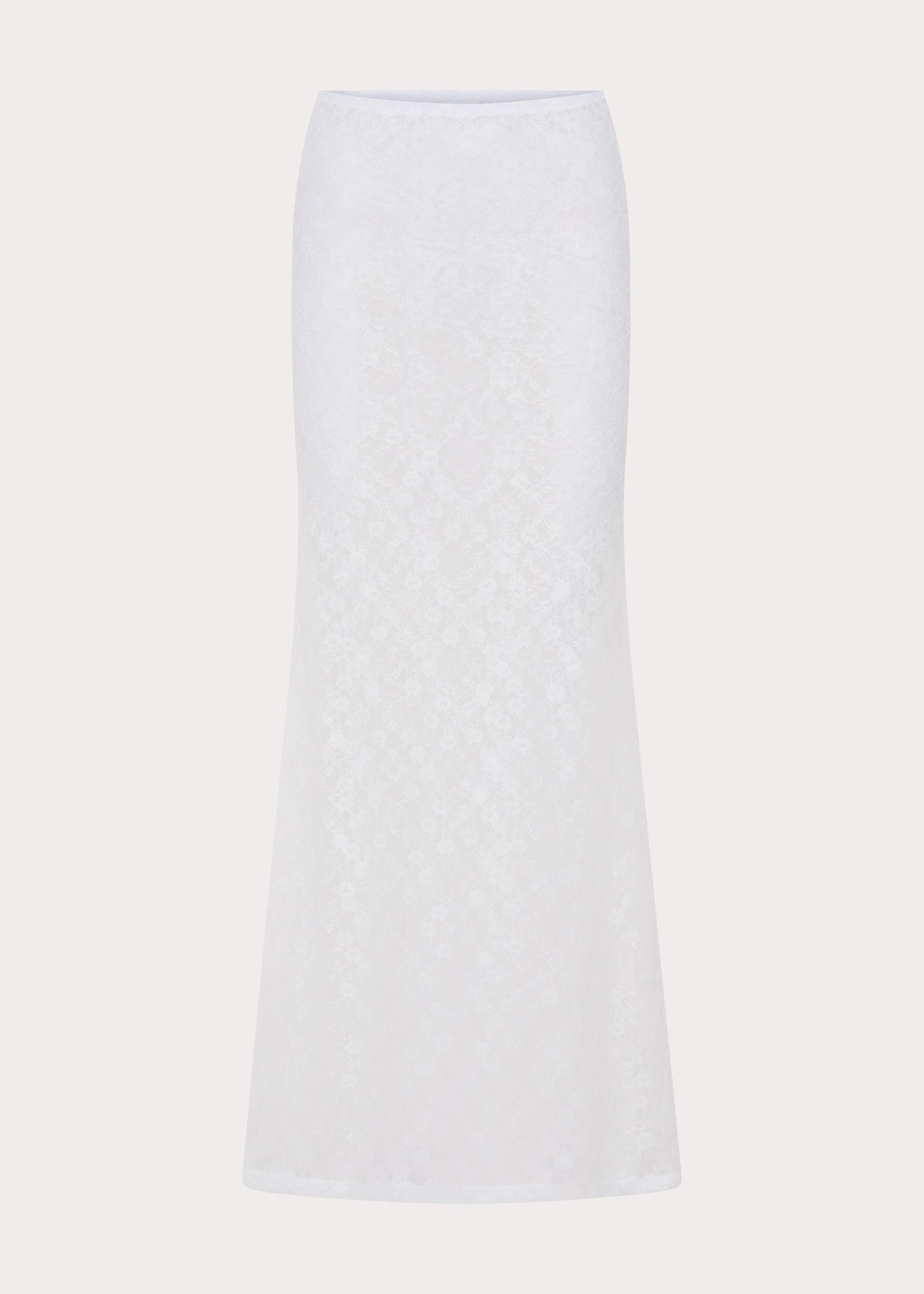 Jaz Lace Maxi Skirt - White Product Image