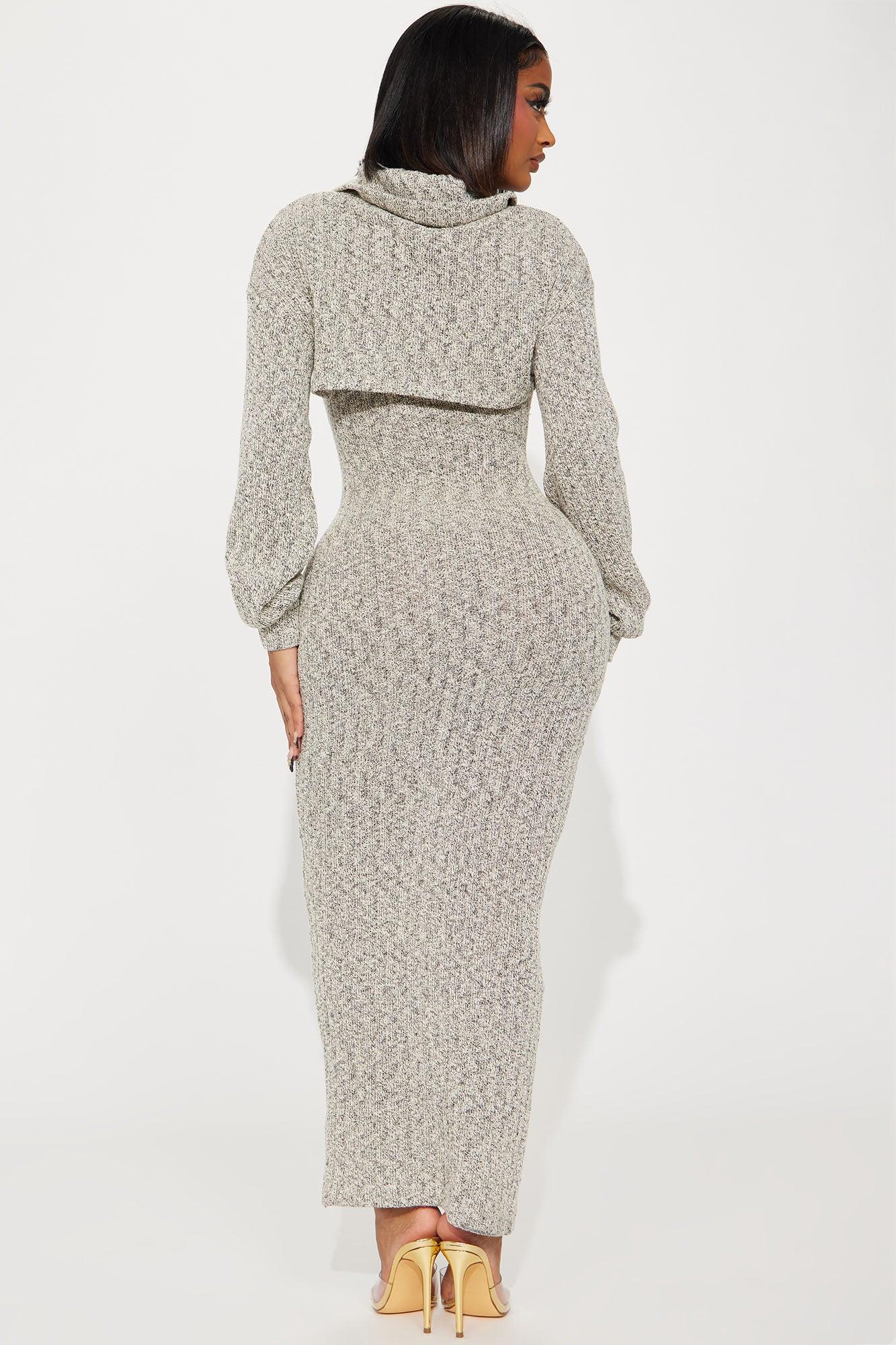 Laurie Sweater Maxi Dress Set - Heather Grey Female Product Image