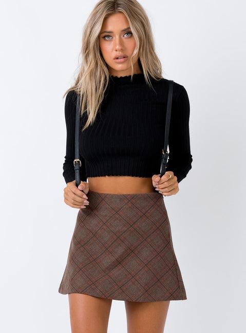 Fike Mini Skirt Brown Product Image