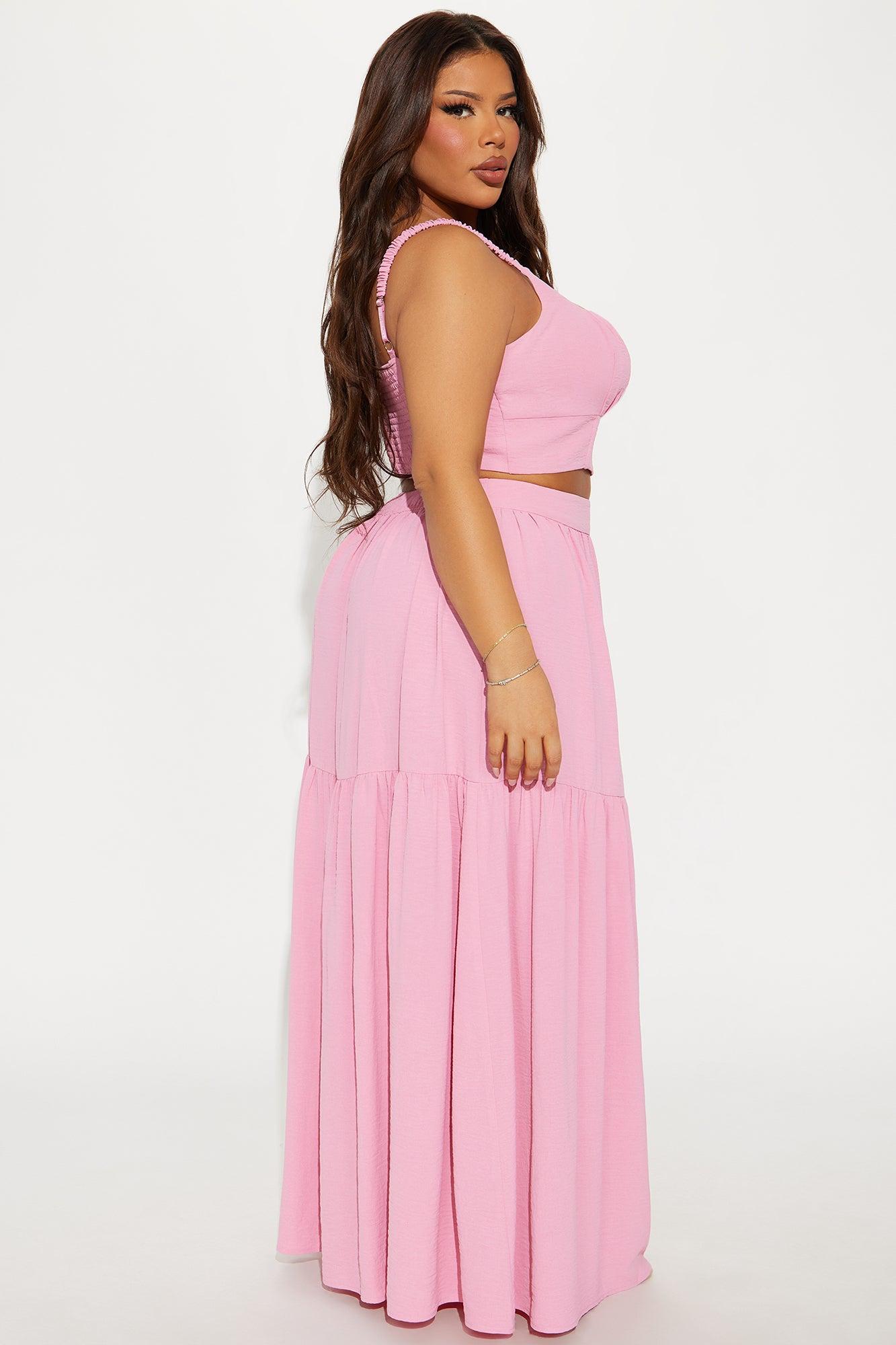 Country Belle Maxi Skirt Set - Pink Product Image