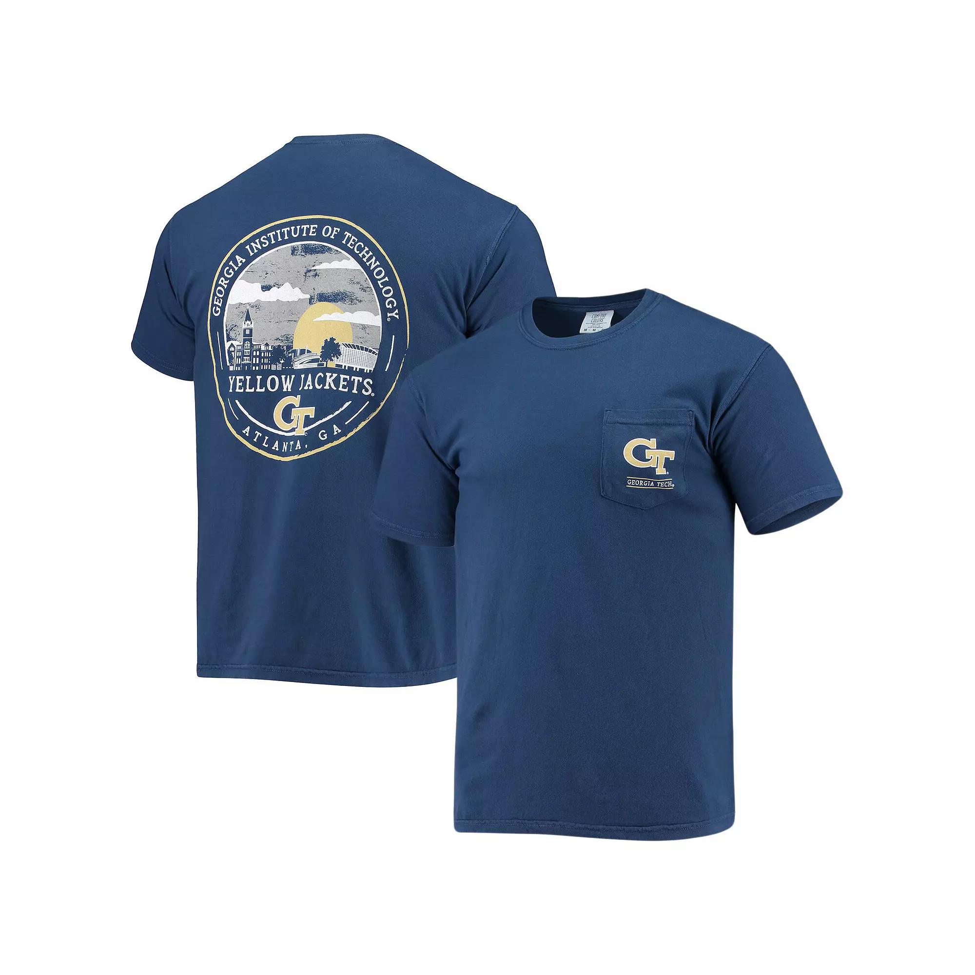 Men's Navy Georgia Tech Yellow Jackets Circle Campus Scene T-Shirt, Size: 2XL, Blue Product Image