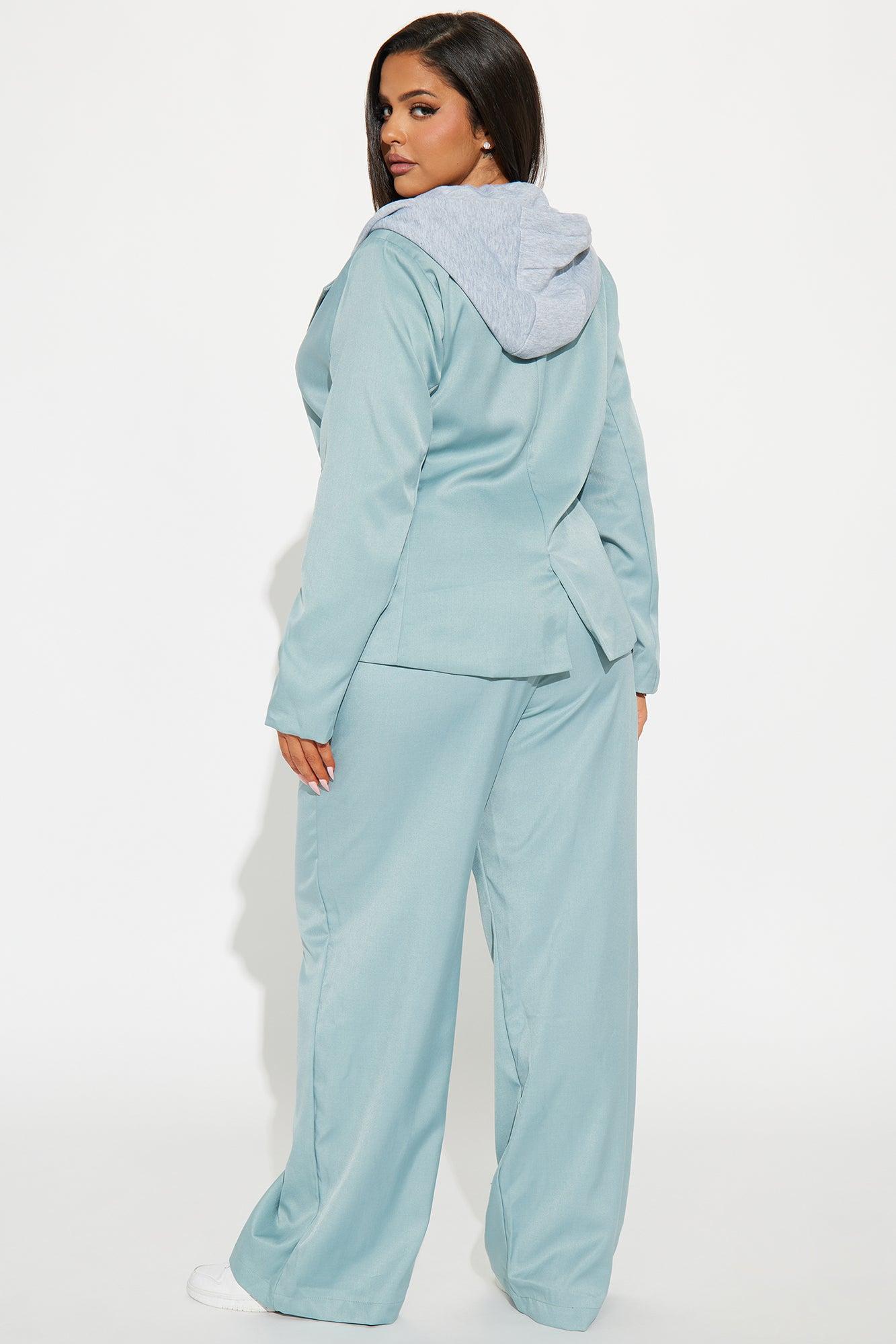 LA Vibe Blazer Pant Set - Sage/combo Product Image