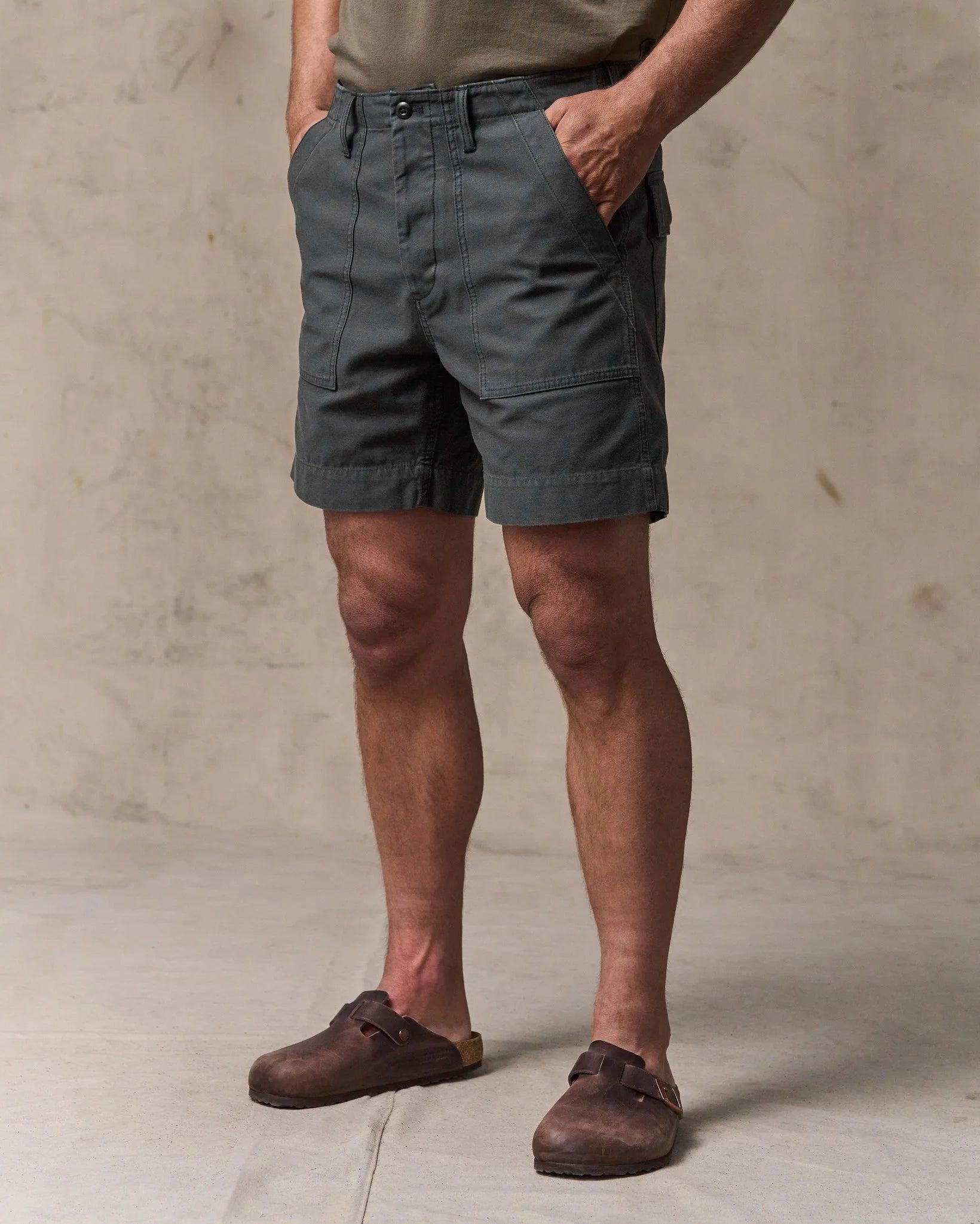 Field Supply Shorts Washed Faded Black Product Image