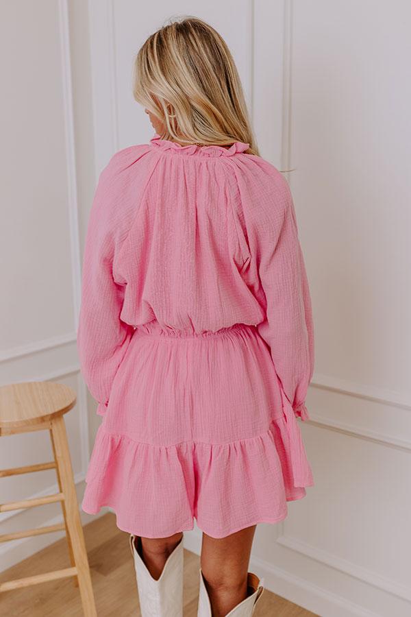 Spring Fling Front Tie Romper in Pink Product Image