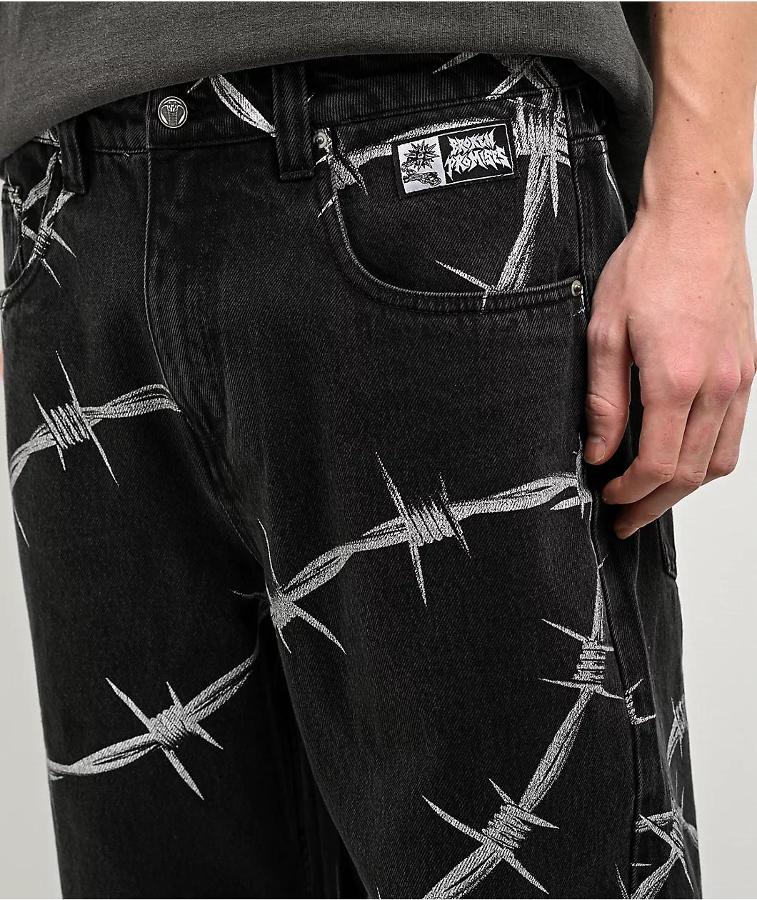 Broken Promises Wired Black Denim Jeans Product Image