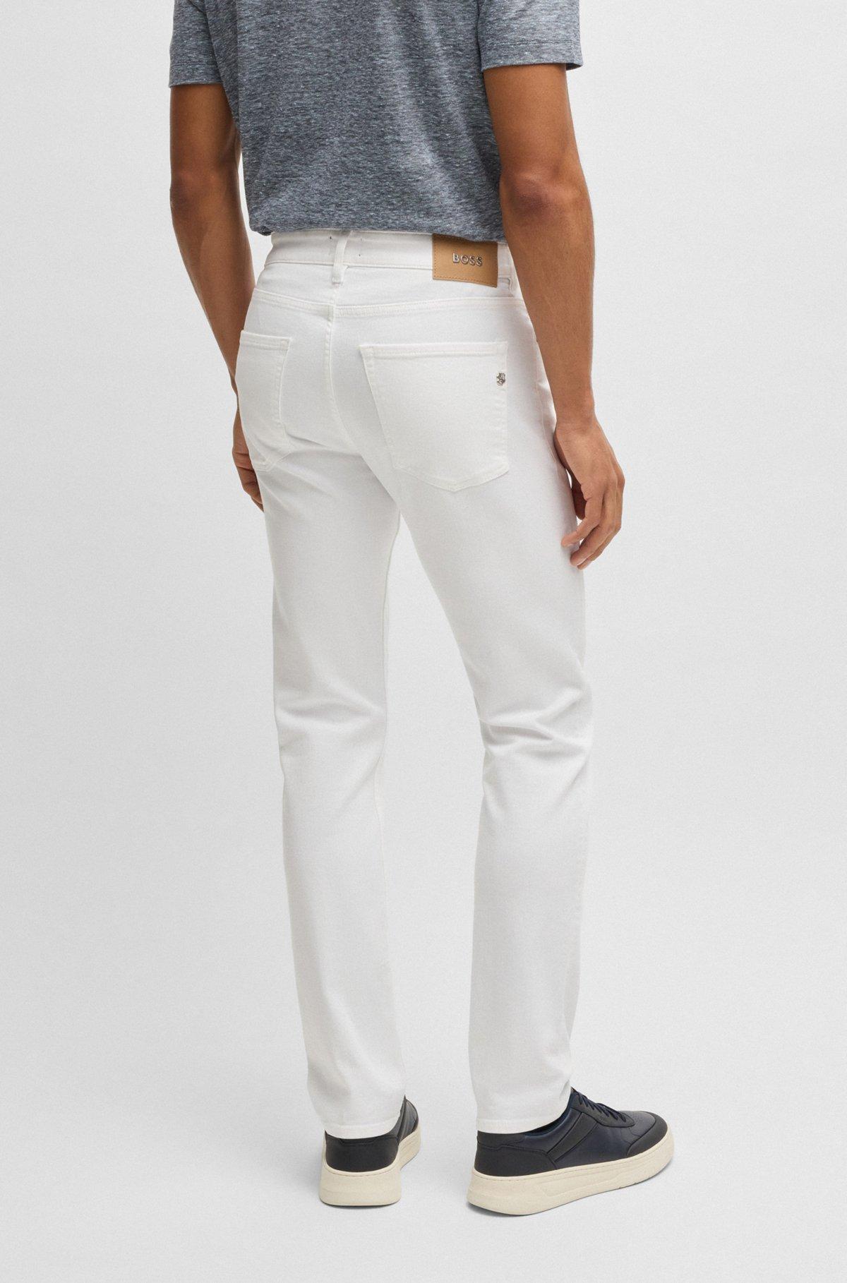 BOSS - Delaware slim-fit jeans in white comfort-stretch denim - White Product Image