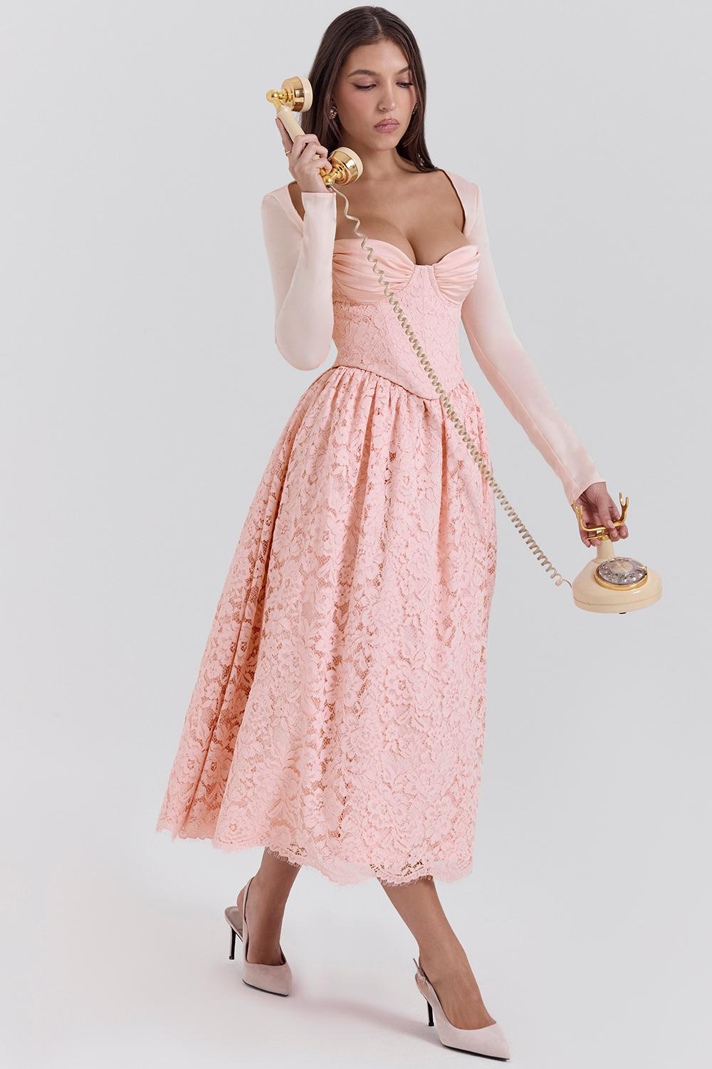 Duchess  ballerina pink lace corset, skirt and bolero - sale Product Image