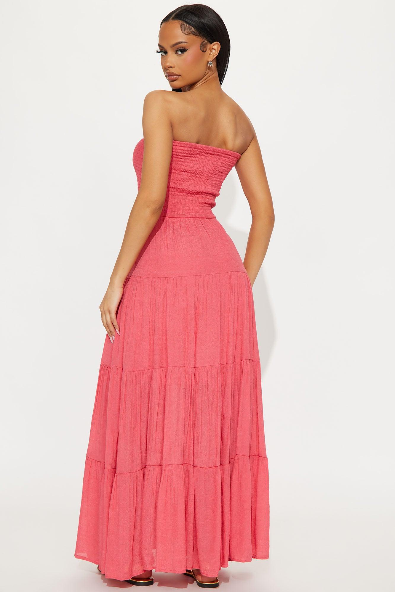 Almafi Coast Maxi Dress - Coral Product Image