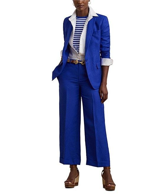 Lauren Ralph Lauren Linen-Blend Twill One-Button Front Blazer Product Image