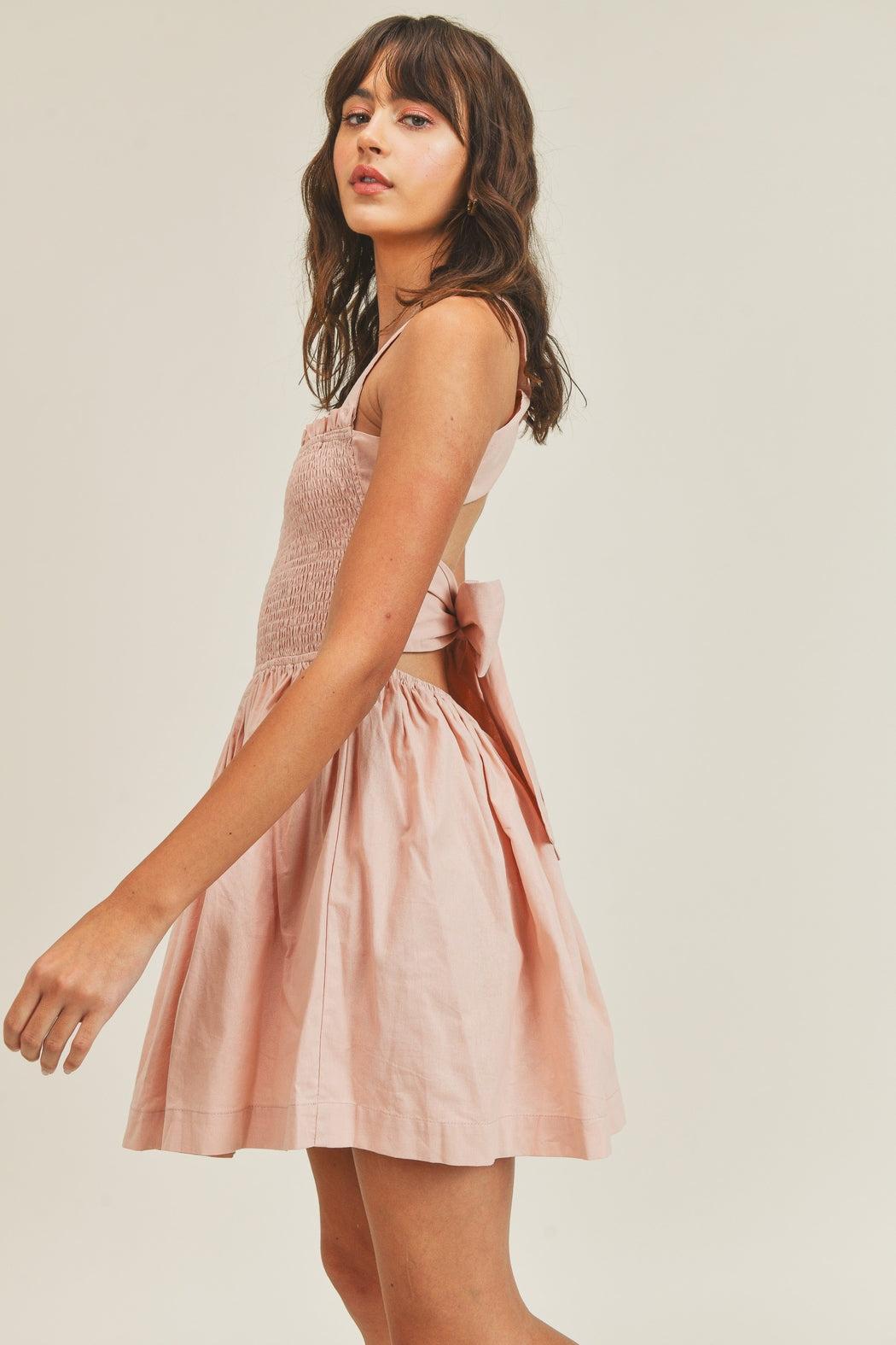 Smocked Cross Back Dress Product Image