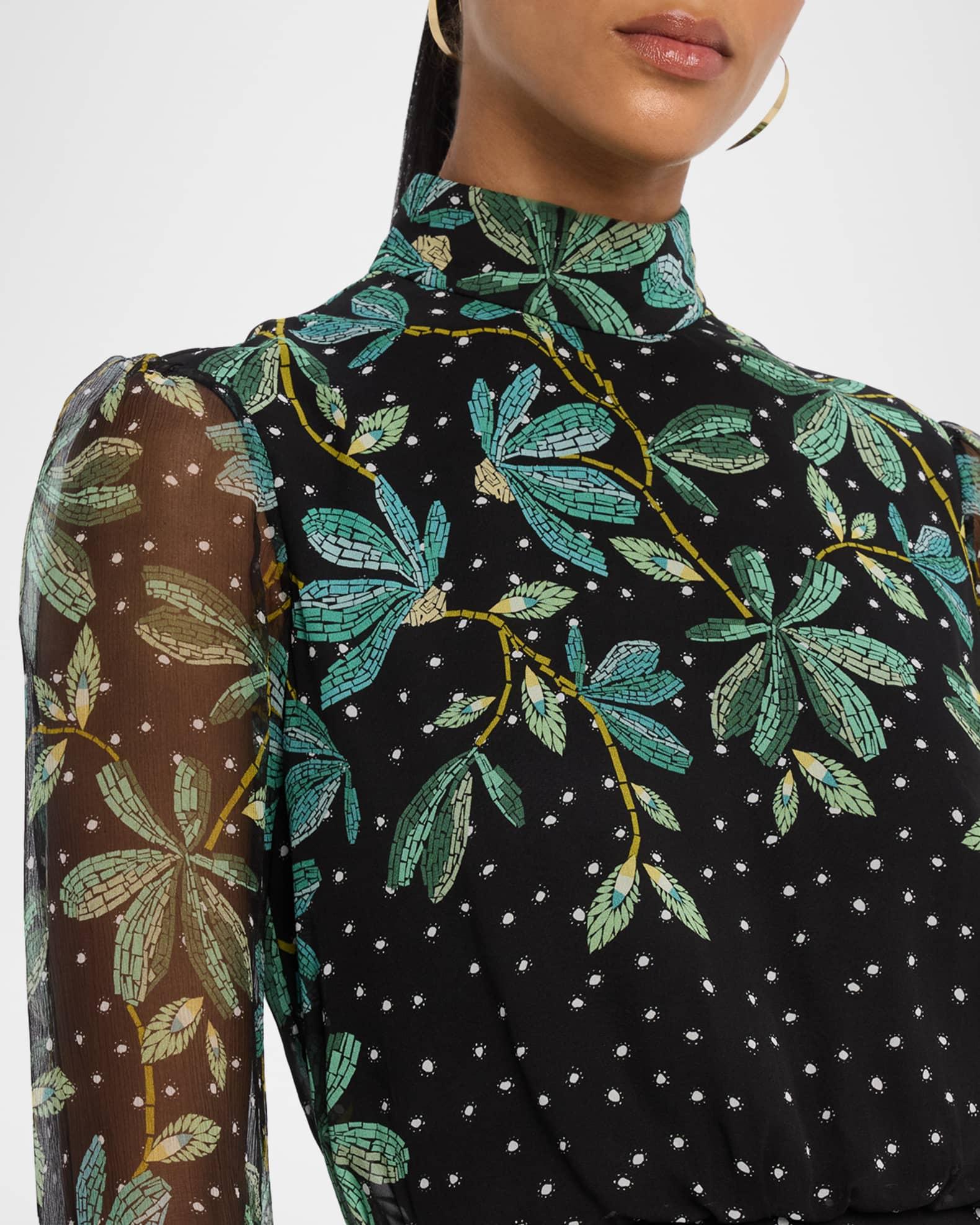 Jolie-C Floral Silk Tiered-Ruffle Midi Dress Product Image