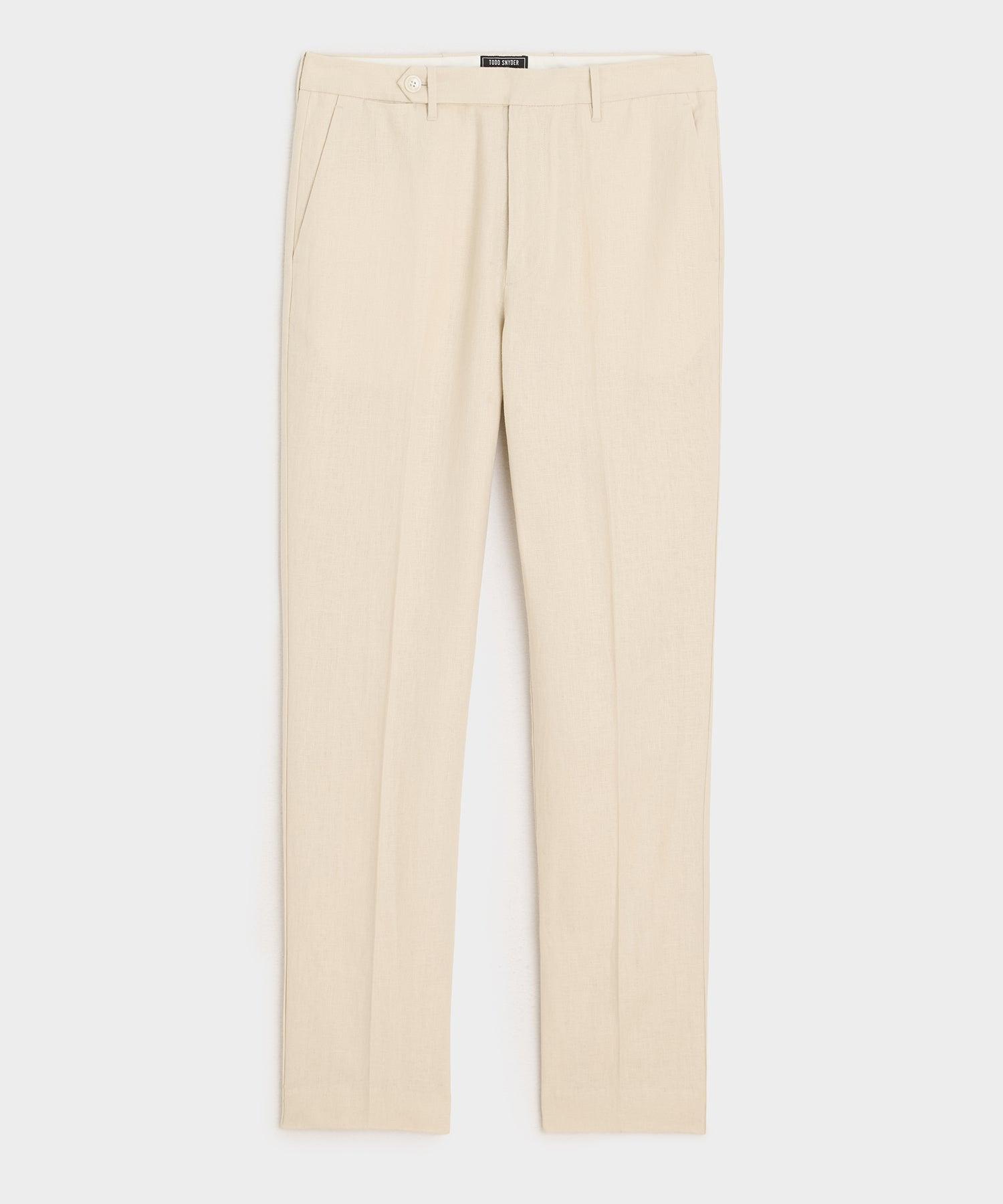 Straight Fit Linen Tab Trouser Product Image