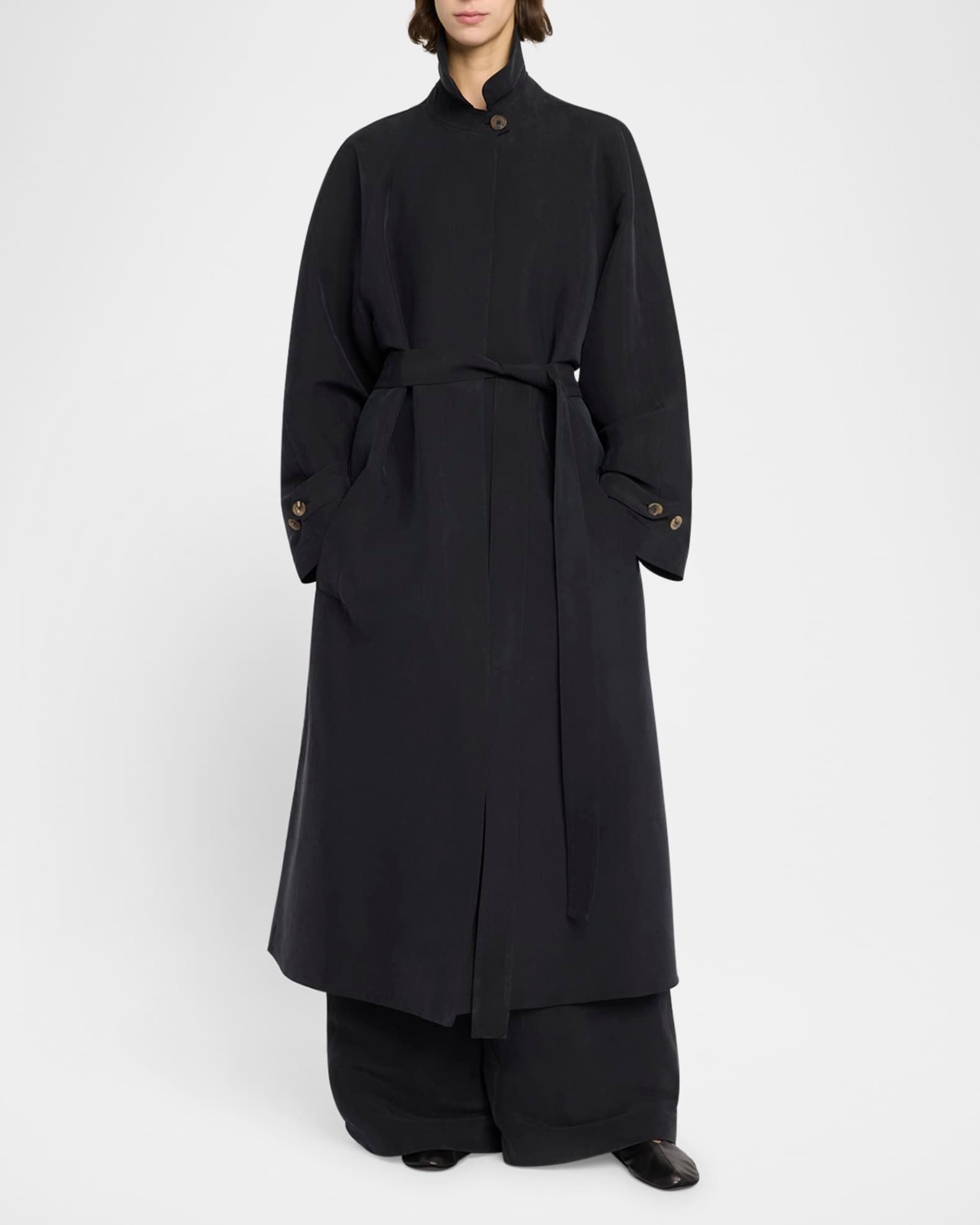 Ryo Beled Long Silk Trench Coat Product Image