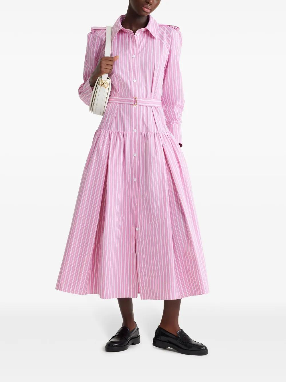 striped maxi shirt dress Product Image