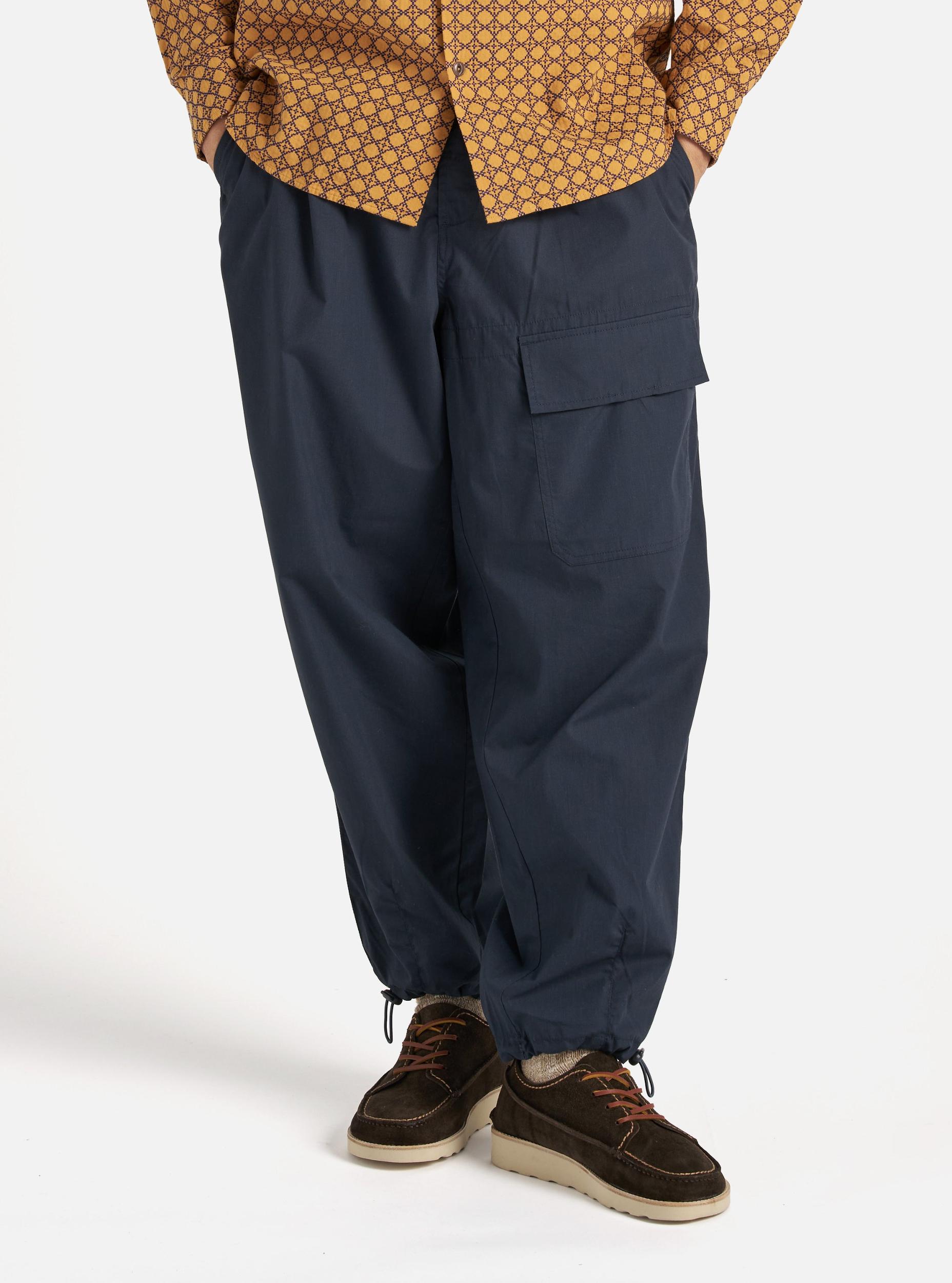 Universal Works Loose Pilot Trouser in Navy Recycled Polytech Product Image
