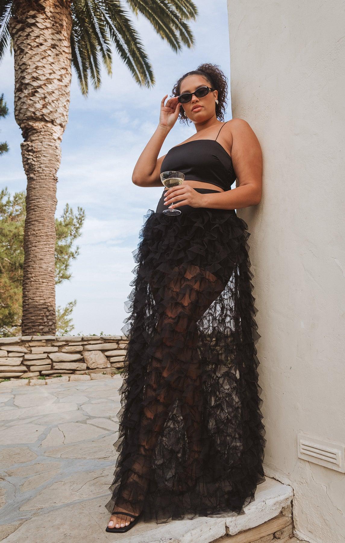 Meet Me at Midnight Skirt ~ Black Ruffle Tulle Product Image