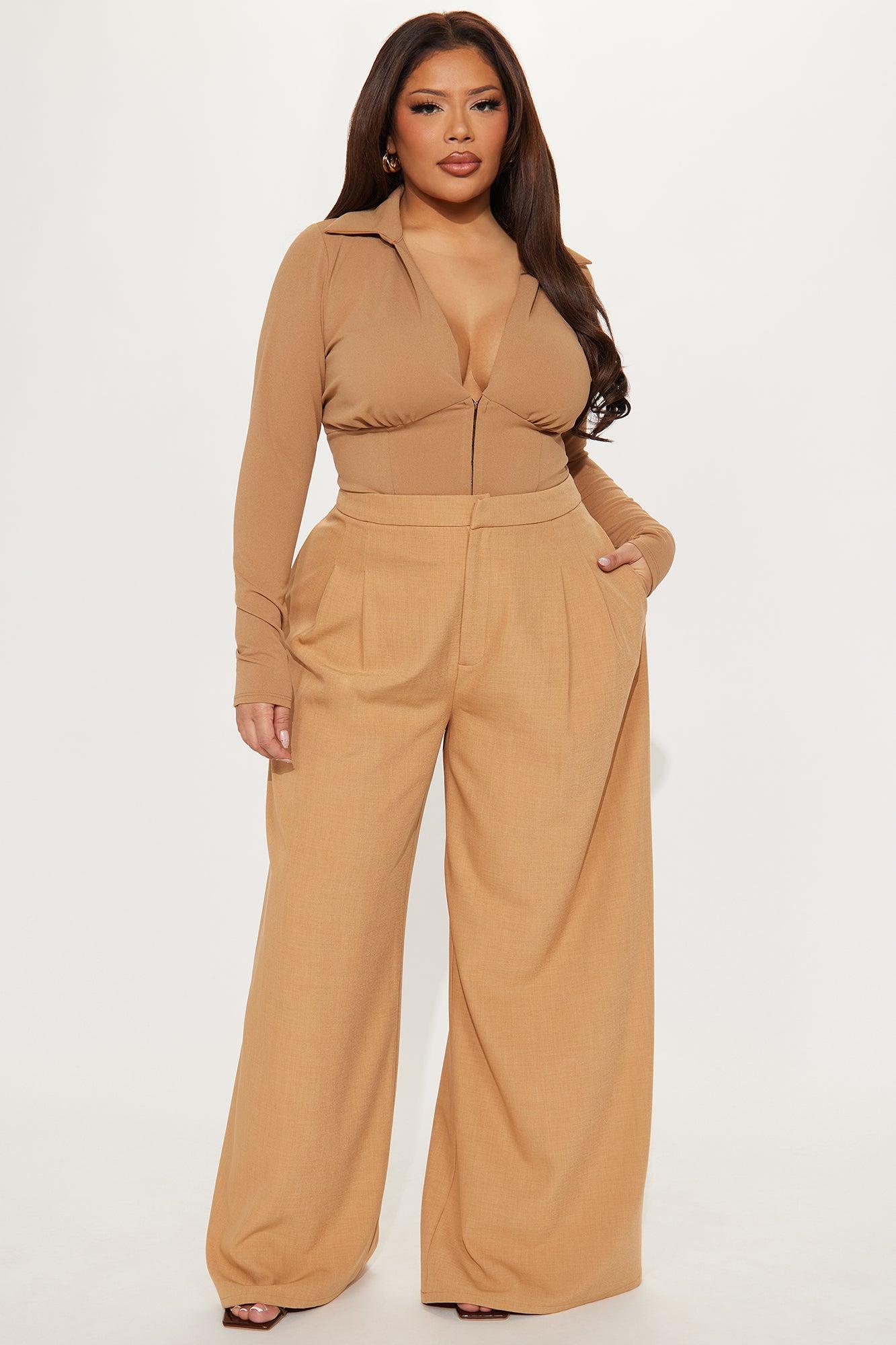 Elsie Collared Long Sleeve Top - Mocha Product Image