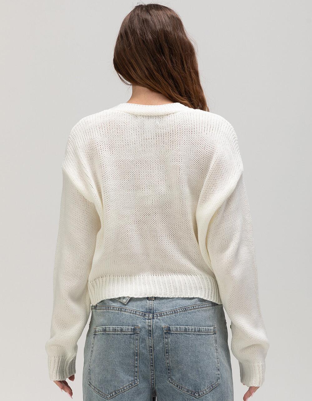 RSQ Womens 3D Floral Cardigan - CREAM Product Image