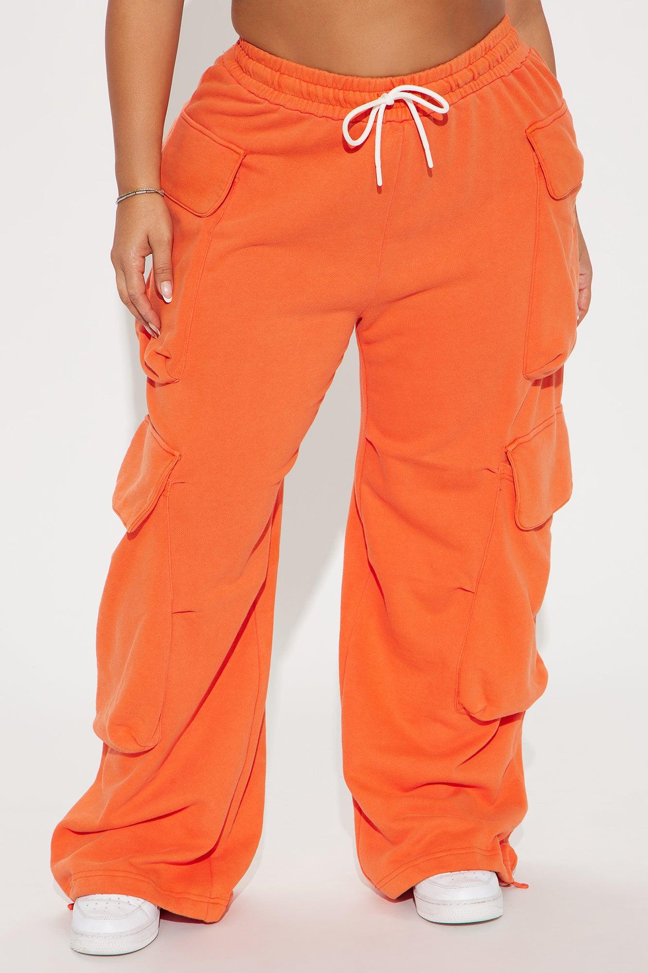 Kayla Cargo Sweatpants - Orange Product Image