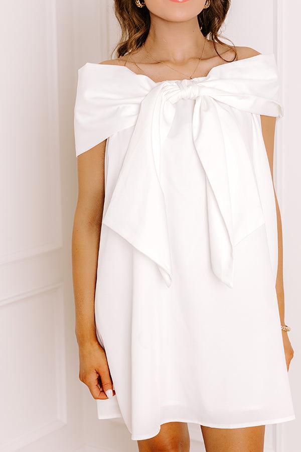 Uptown Social Off Shoulder Mini Dress in White Product Image