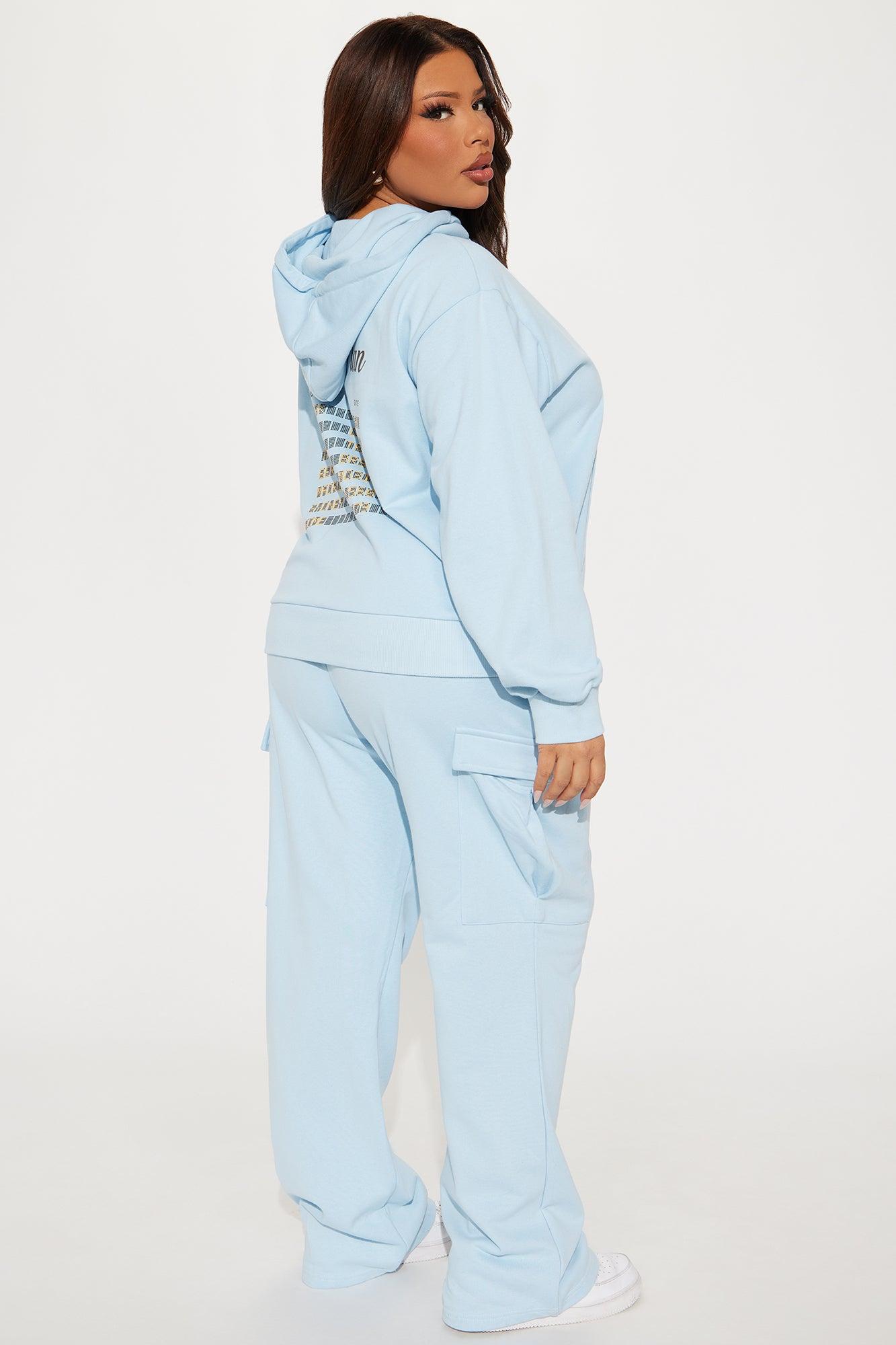 Flight Plan Sweatsuit Set - Light Blue Product Image