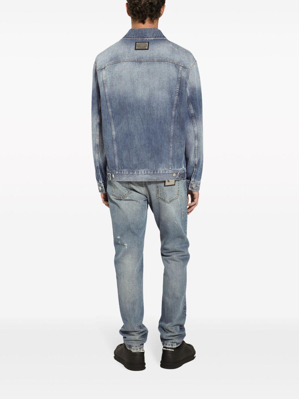 DOLCE & GABBANA Cotton Denim Jacket In Blue Product Image
