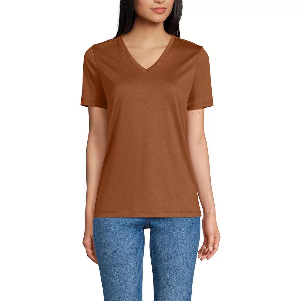Women's Lands' End Relaxed-Fit Supima Cotton V-Neck Tee,  Product Image