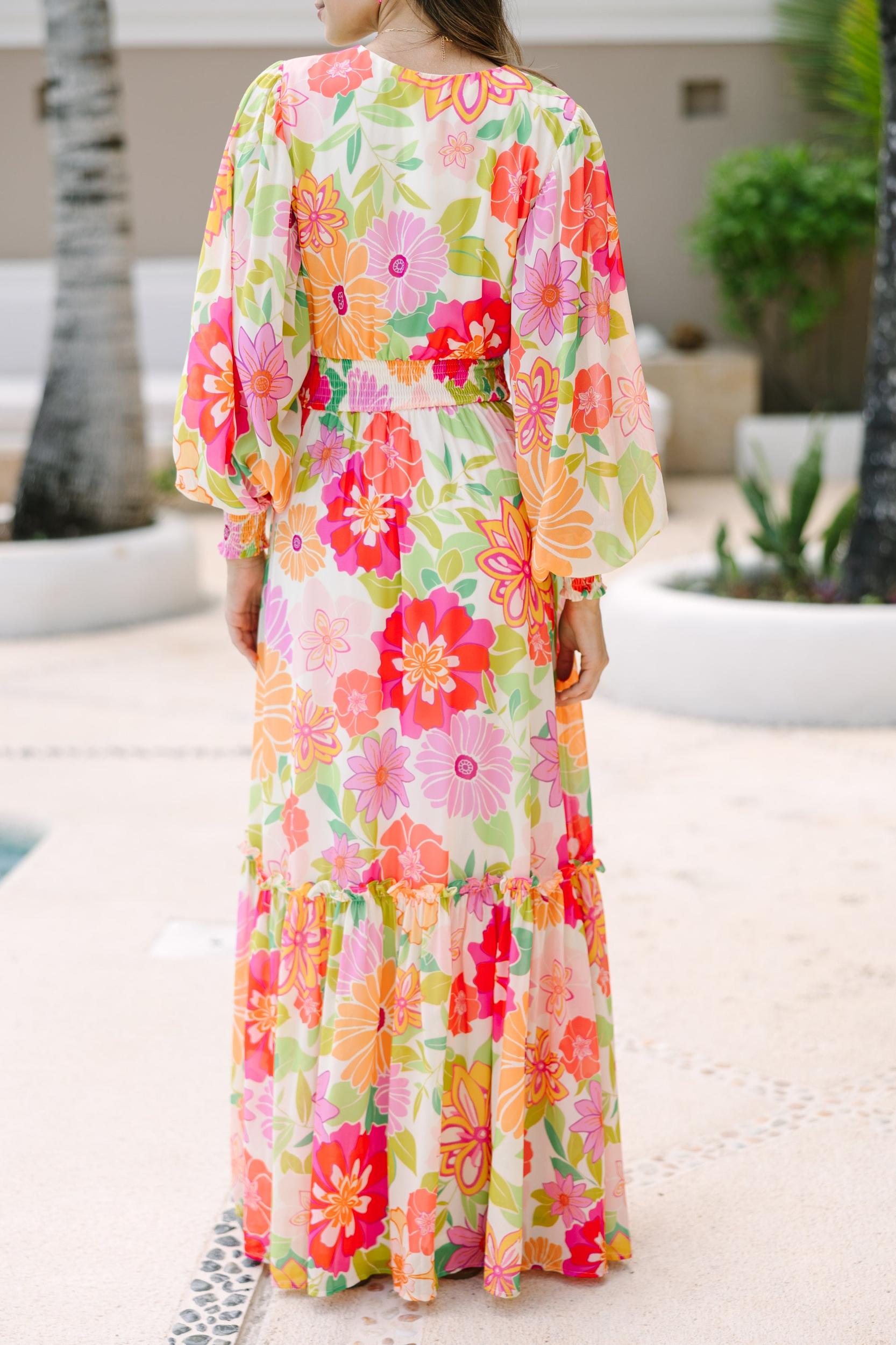 Say It Loud Fuchsia Pink Floral Maxi Dress Female Product Image