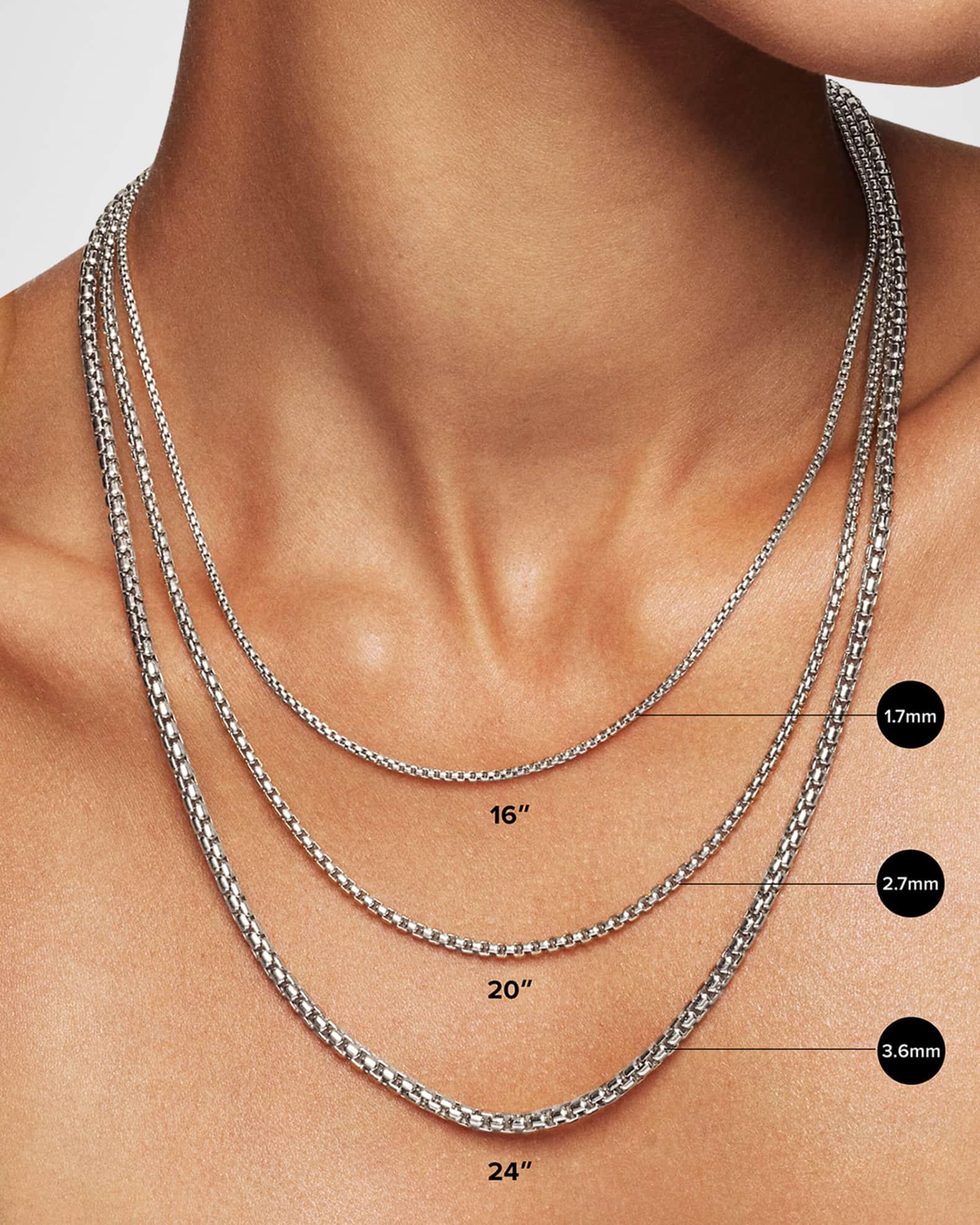 Chatelaine Cushion Pendant Necklace with Gemstone and Diamonds in Silver, 8mm, 16-18"L Product Image