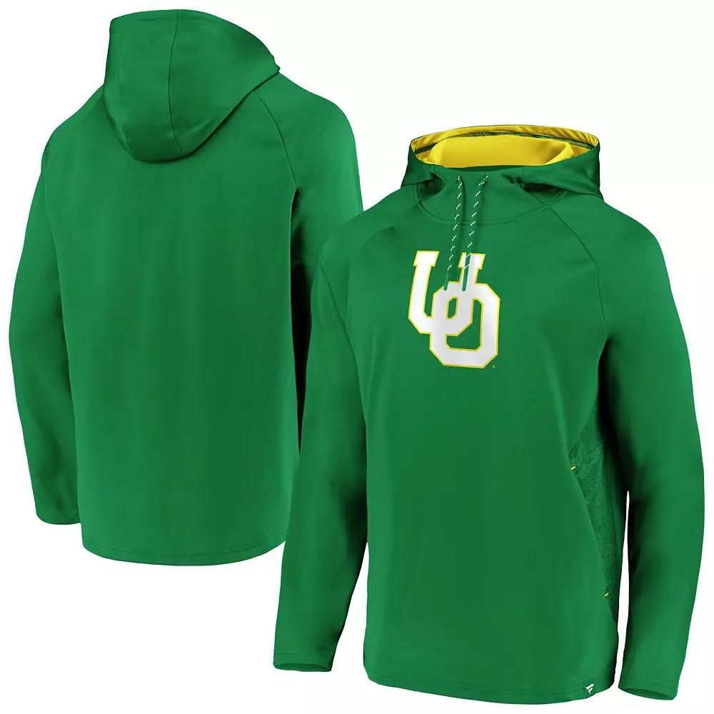 Men's Fanatics Green Oregon Ducks Iconic Defender Stealth Raglan Pullover Hoodie, Size: Medium Product Image