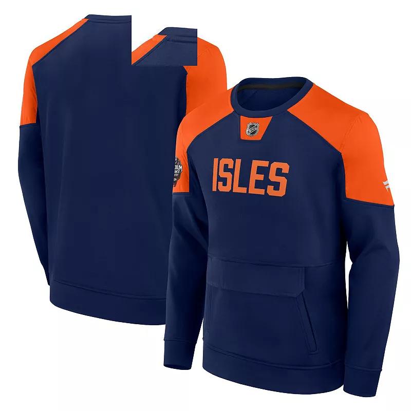 Men's Fanatics Branded Navy New York Islanders 2024 NHL Stadium Series Authentic Pro Fleece Logo Pullover Sweatshirt, Size: Medium, Isl Blue Product Image