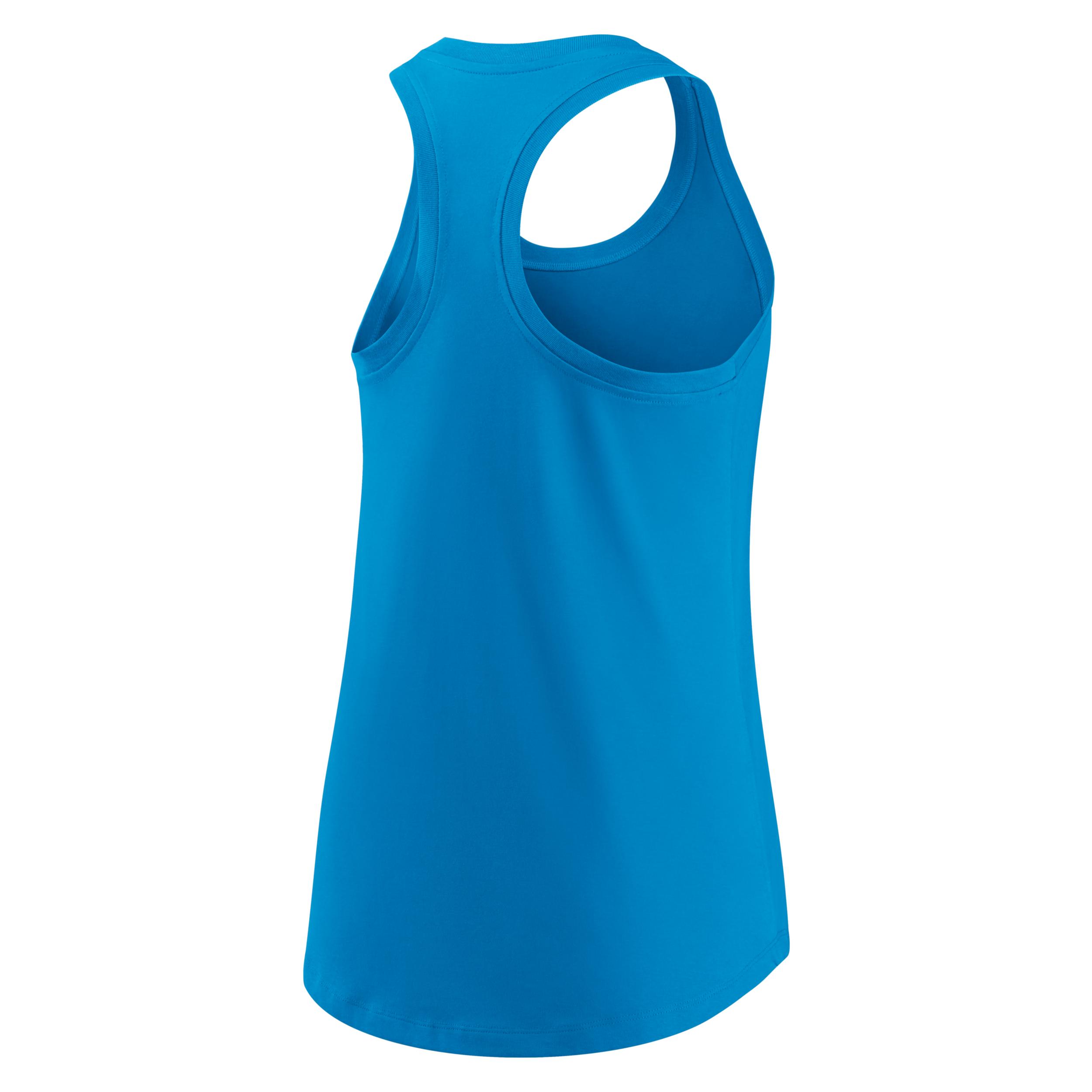 Women's Nike Blue Miami Marlins Cropped Logo Performance Racerback Tank Top,  Product Image