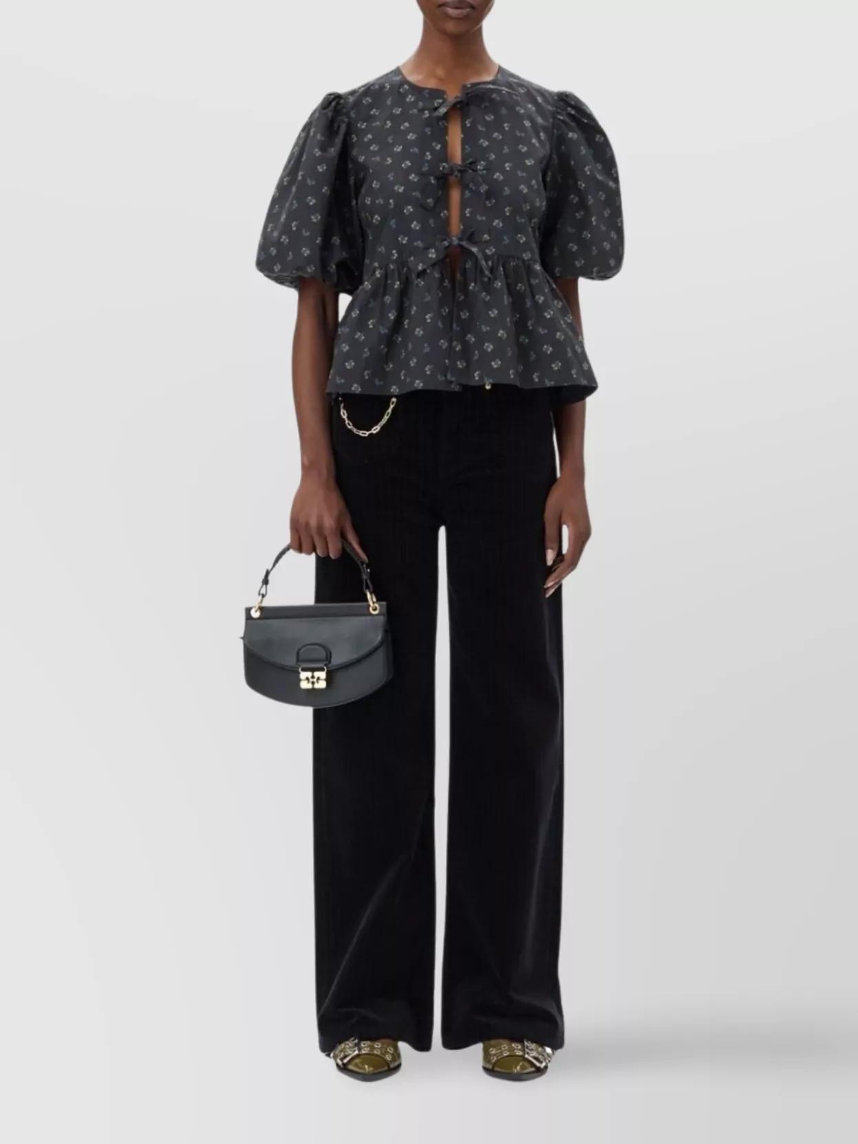 GANNI Womens Black Apo-g Mini Leather-blend Top-handle Bag Product Image