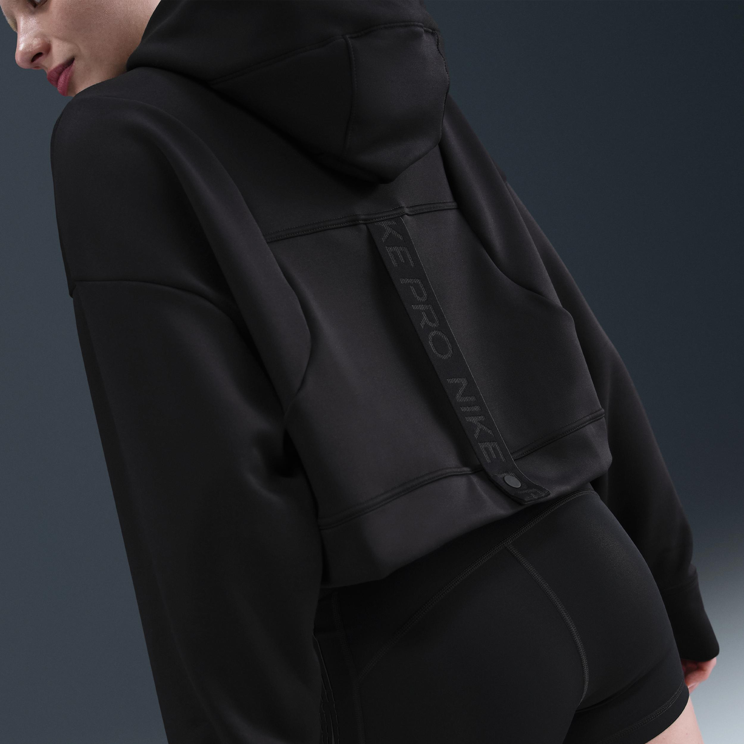 Womens Nike Pro Therma-FIT Fleece Hoodie | HV3600-010 Product Image