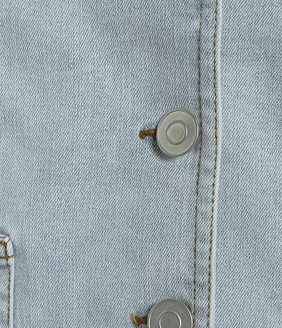 Blu Pepper Denim V-Neck Button Front Vest Top Product Image