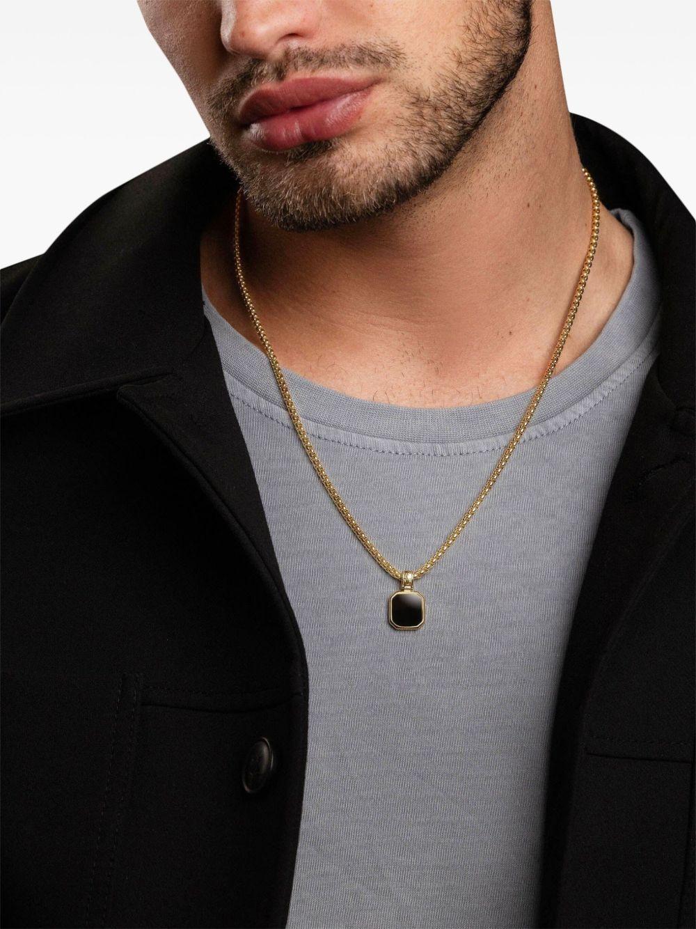 Square onyx pendant necklace Product Image