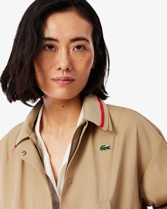Oversized Polo Collar Twill Jacket Product Image