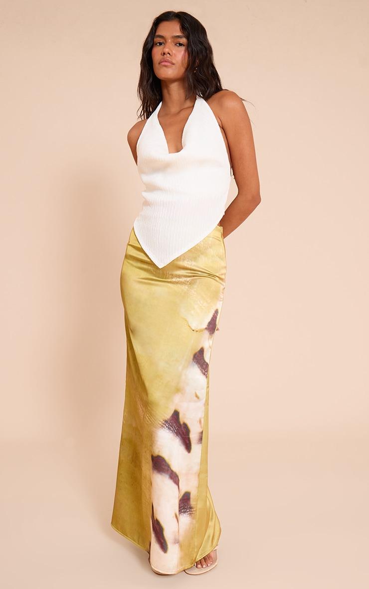 Lime Shell Print Floaty Maxi Skirt Product Image