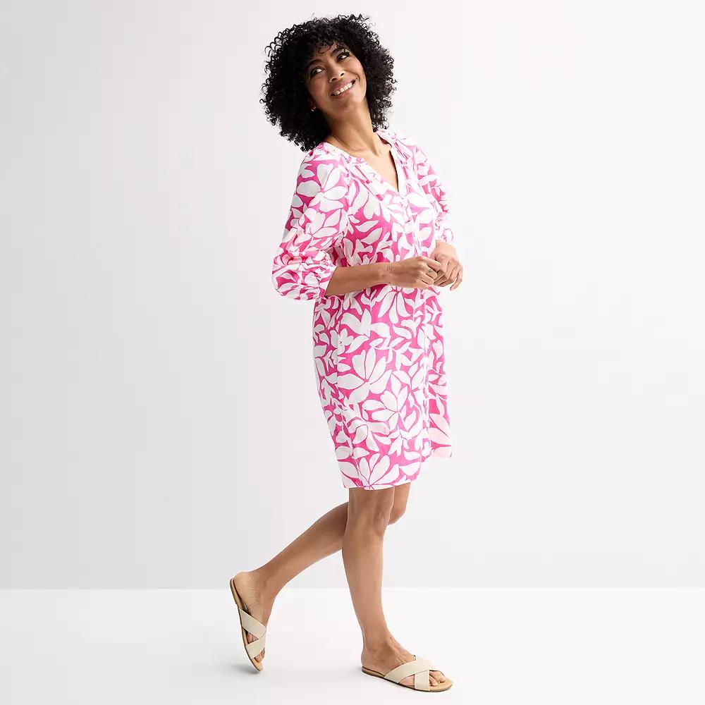 Women's Sonoma Goods For Life® Button Front Shift Dress, Size: XL, Pink Painted Floral Product Image