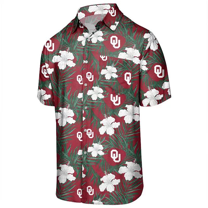 Men's Crimson Oklahoma Sooners Floral Button-Up Shirt, Size: Medium, Red Product Image