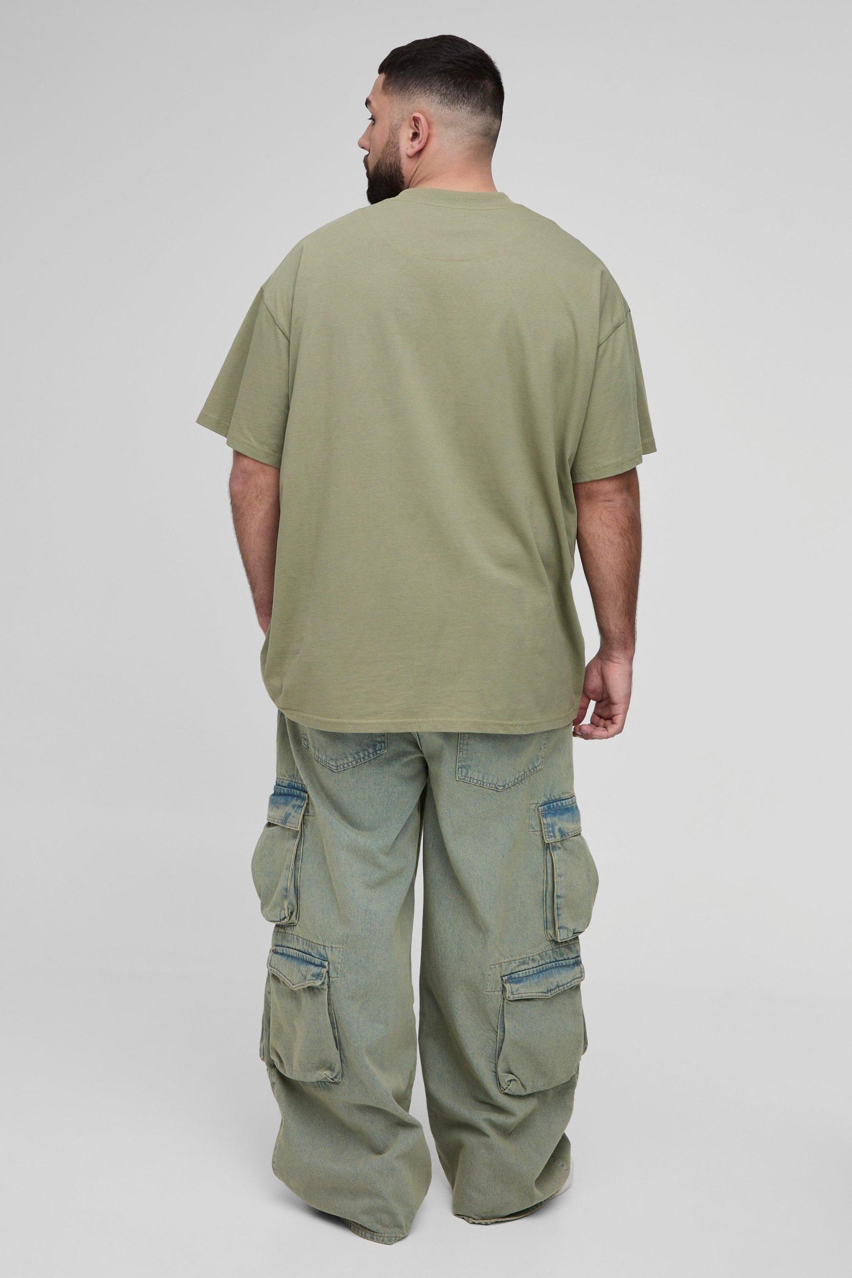 Plus Multi Pocket Baggy Cargo Jeans | boohooMAN USA Product Image