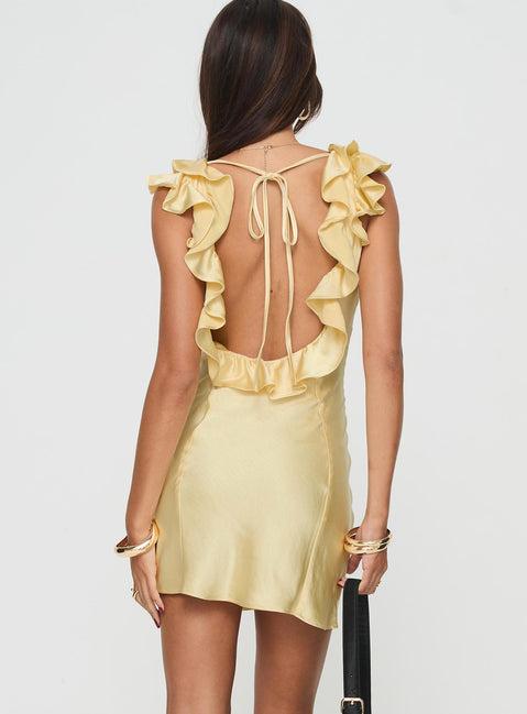 Butacup Frill Mini Dress Yellow Product Image
