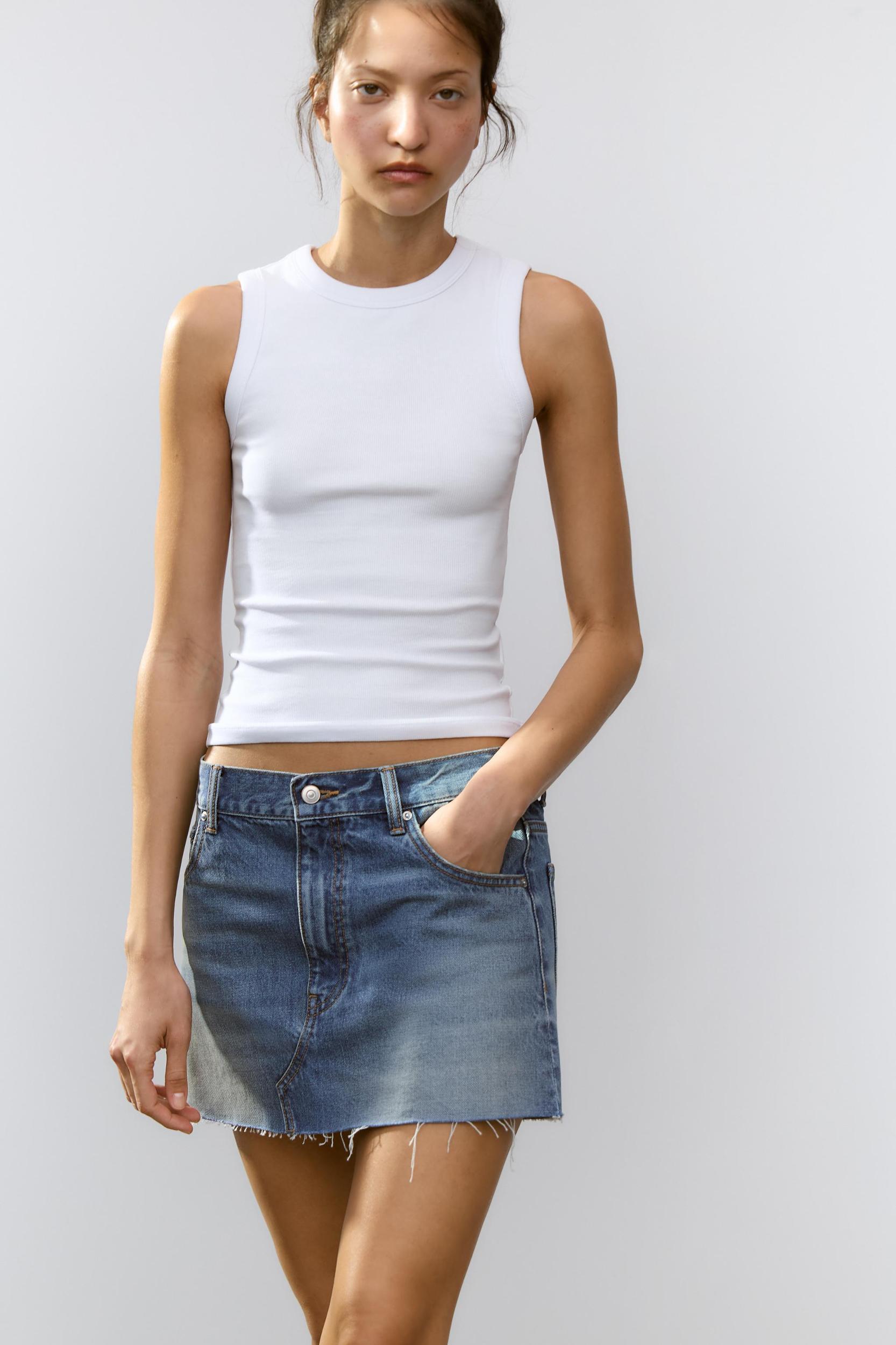 TRF LOW-RISE DENIM MINI SKIRT Product Image