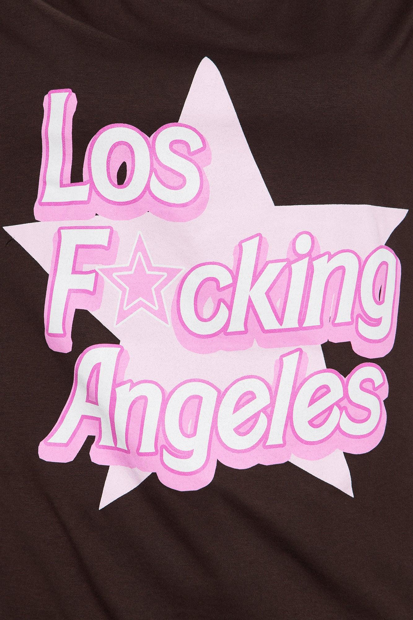 Los F*cking Angeles Oversized Tee - Mocha Product Image