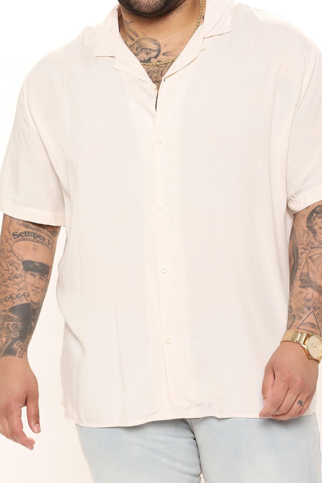 Dawson Relaxed Short Sleeve Cuban Collar Shirt - OffWhite Product Image